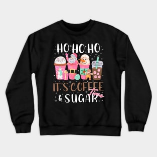 Christmas Coffee Cups with Retro Pink Santa Crewneck Sweatshirt